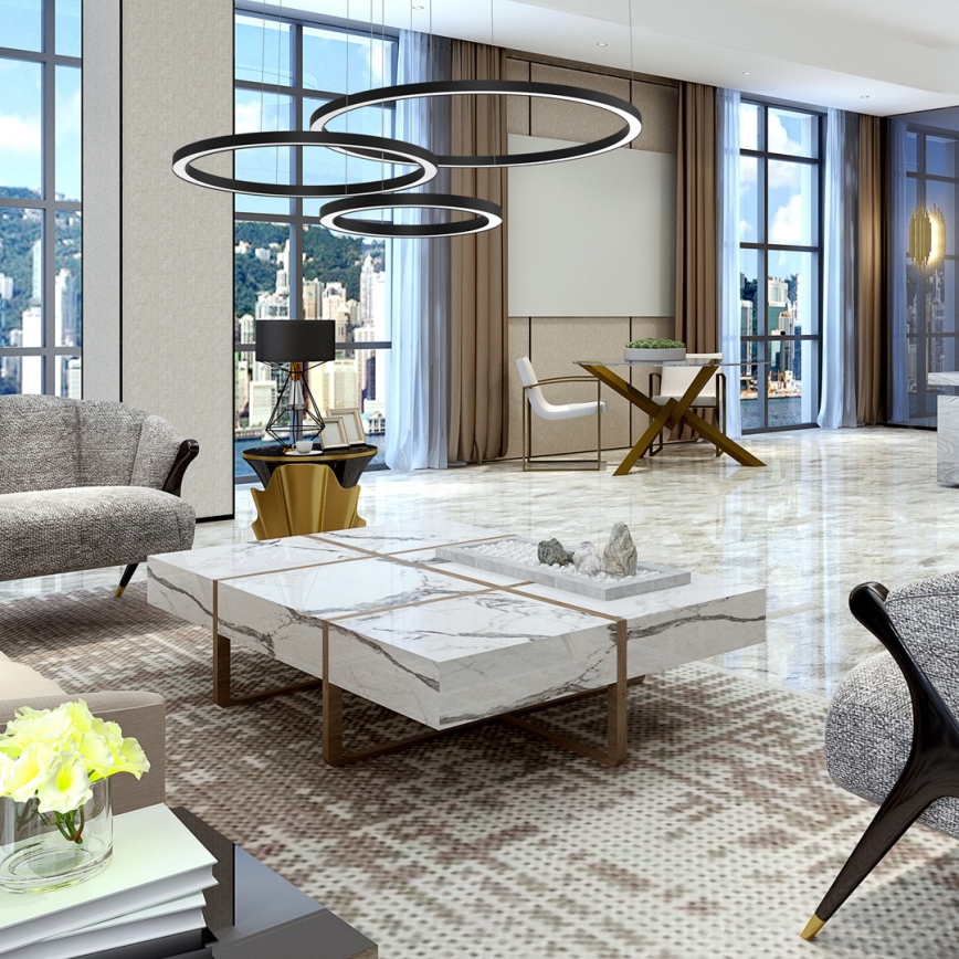 Підвісна LED люстра GALAXIA LED/85W/230V чорний