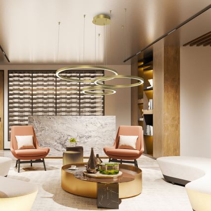 Підвісна LED люстра GALAXIA LED/85W/230V золотий