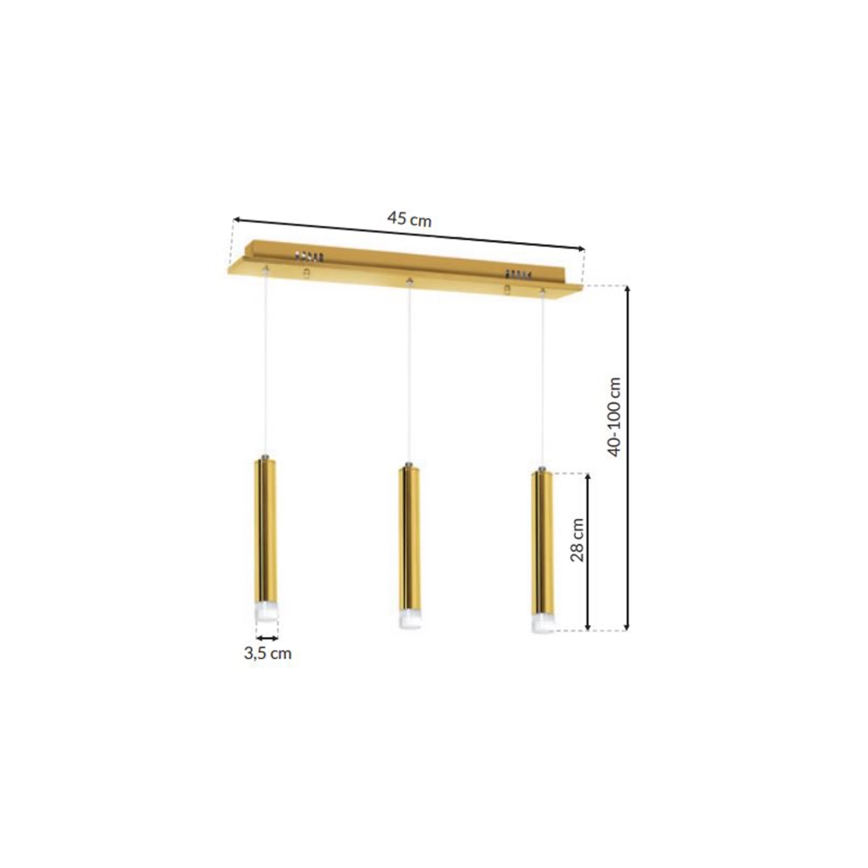 Підвісна LED люстра GOLDIE 3xLED/15W/230V золотий