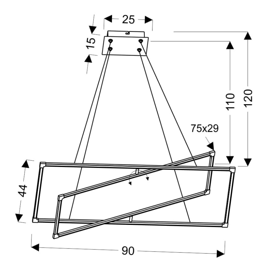 Підвісна LED люстра KSEROS LED/45W/230V