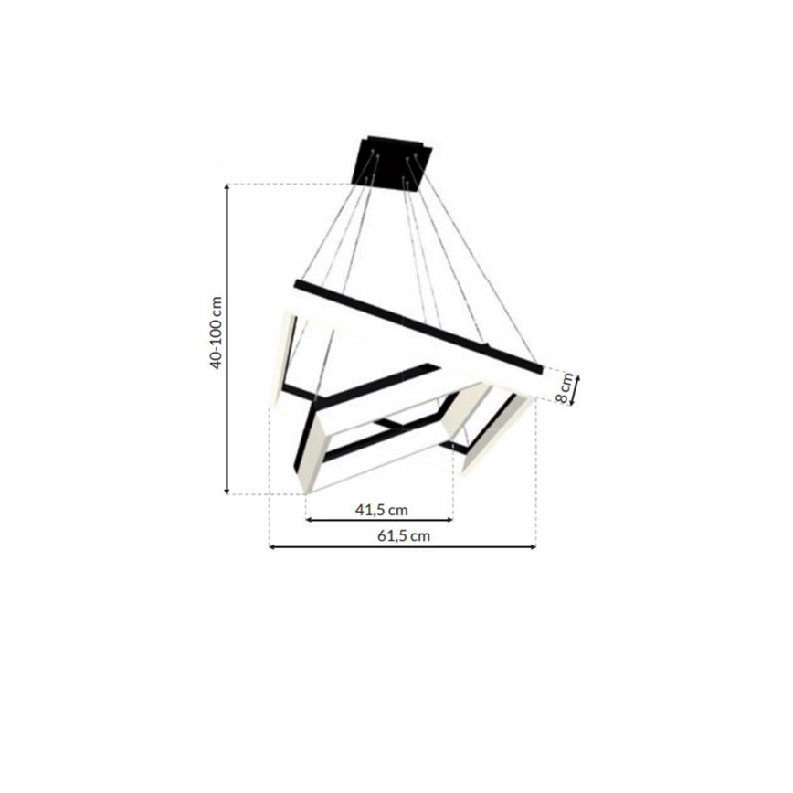 Підвісна LED люстра NERO 2xLED/80W/230V