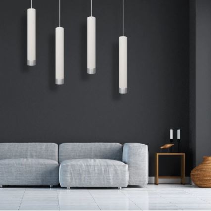 Підвісна LED люстра TUBA 1xGU10/4,8W/230V білий/матовий хром