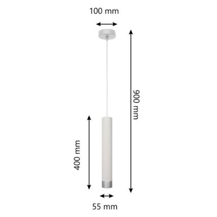 Підвісна LED люстра TUBA 1xGU10/4,8W/230V білий/матовий хром