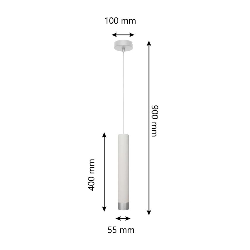 Підвісна LED люстра TUBA 1xGU10/4,8W/230V білий/матовий хром