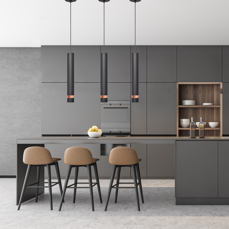 Підвісна LED Люстра TUBA 1xGU10/4,8W/230V чорний/мідний