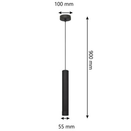 Підвісна LED люстра TUBA 1xGU10/4,8W/230V чорний