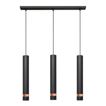 Підвісна LED Люстра TUBA 3xGU10/4,8W/230V чорний/мідний