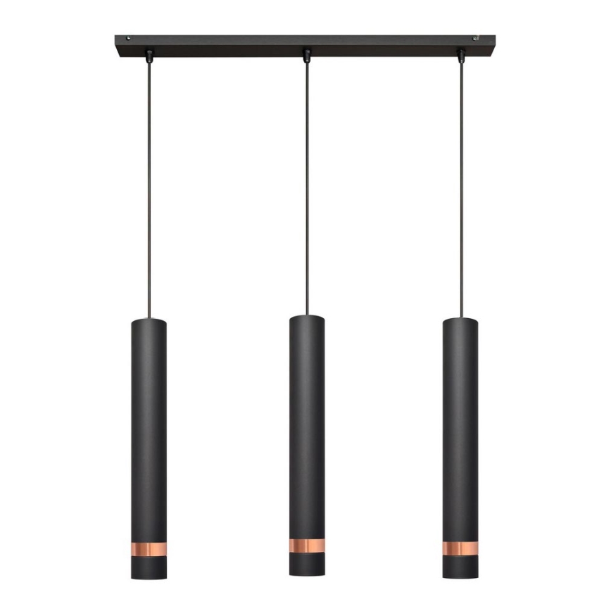 Підвісна LED Люстра TUBA 3xGU10/4,8W/230V чорний/мідний
