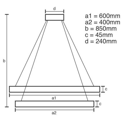 Підвісна LED люстра з регулюванням яскравості LED/120W/230V 3000-6500K + пульт дистанційного керування