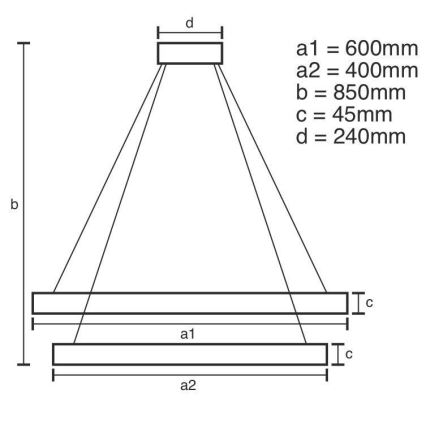 Підвісна LED люстра з регулюванням яскравості LED/120W/230V 3000-6500K + пульт дистанційного керування