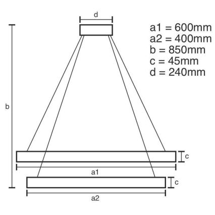 Підвісна LED люстра з регулюванням яскравості LED/120W/230V 3000-6500K + пульт дистанційного керування