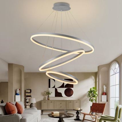 Підвісна LED люстра з регулюванням яскравості LED/125W/230V 3000-6500K + пульт дистанційного керування