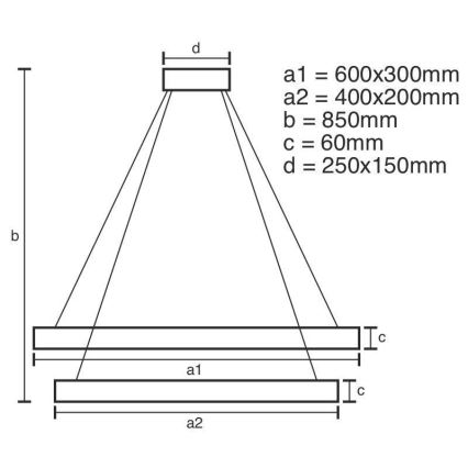 Підвісна LED люстра з регулюванням яскравості LED/130W/230V 3000-6500K + пульт дистанційного керування