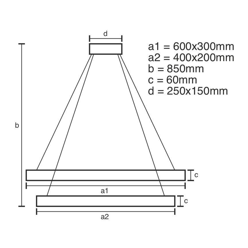 Підвісна LED люстра з регулюванням яскравості LED/130W/230V 3000-6500K + пульт дистанційного керування