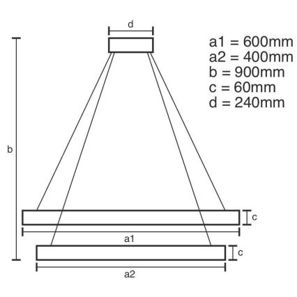 Підвісна LED люстра з регулюванням яскравості LED/135W/230V 3000-6500K + пульт дистанційного керування