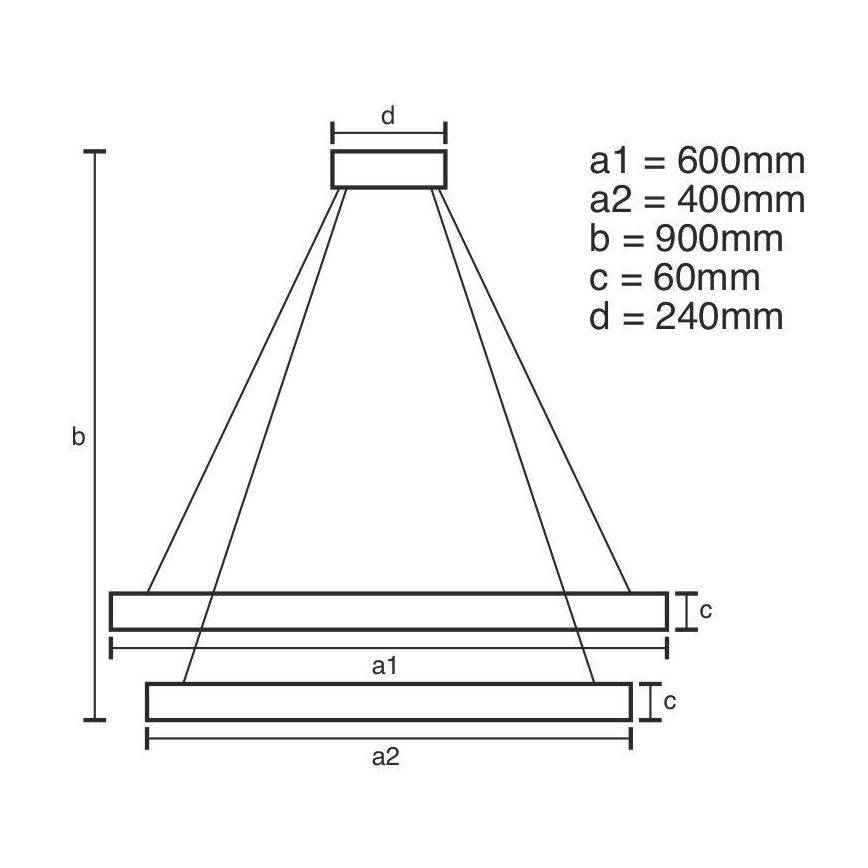 Підвісна LED люстра з регулюванням яскравості LED/135W/230V 3000-6500K + пульт дистанційного керування