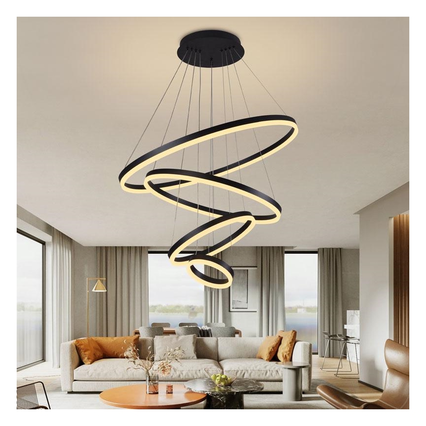 Підвісна LED люстра з регулюванням яскравості LED/165W/230V 3000-6500K + пульт дистанційного керування