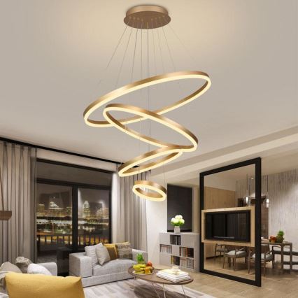 Підвісна LED люстра з регулюванням яскравості LED/165W/230V 3000-6500K + пульт дистанційного керування