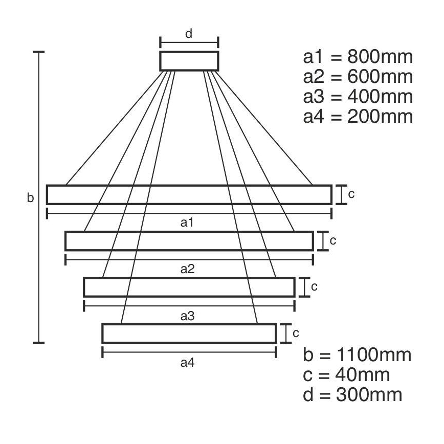 Підвісна LED люстра з регулюванням яскравості LED/165W/230V 3000-6500K + пульт дистанційного керування