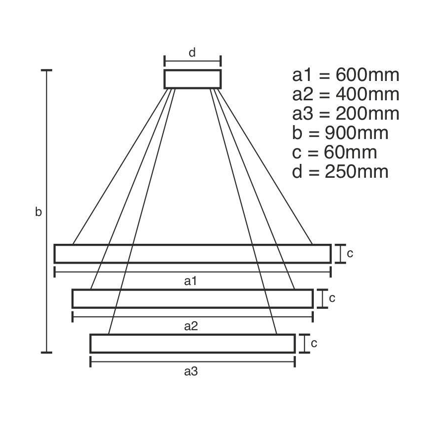 Підвісна LED люстра з регулюванням яскравості LED/165W/230V 3000-6500K + пульт дистанційного керування