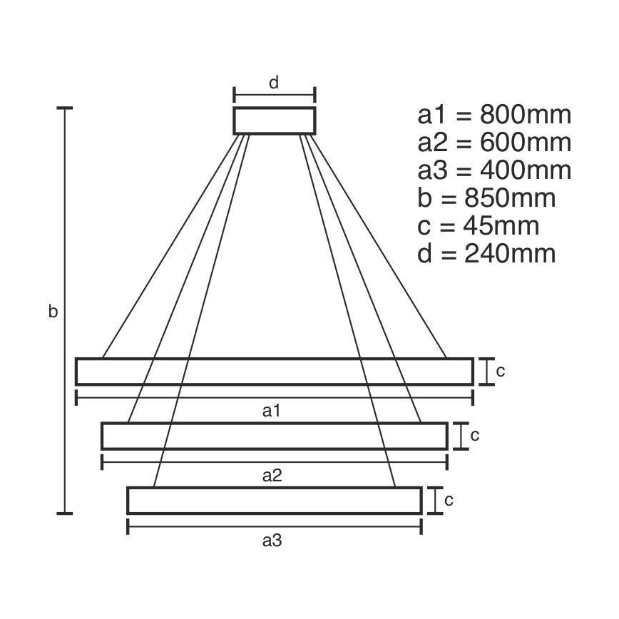 Підвісна LED люстра з регулюванням яскравості LED/220W/230V 3000-6500K + пульт дистанційного керування