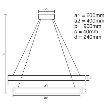Підвісна LED люстра з регулюванням яскравості LED/70W/230V 3000-6500K + пульт дистанційного керування