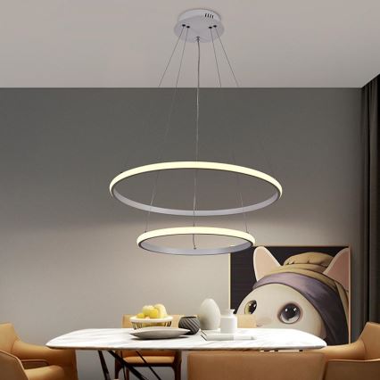 Підвісна LED люстра з регулюванням яскравості LED/75W/230V 3000-6500K + пульт дистанційного керування