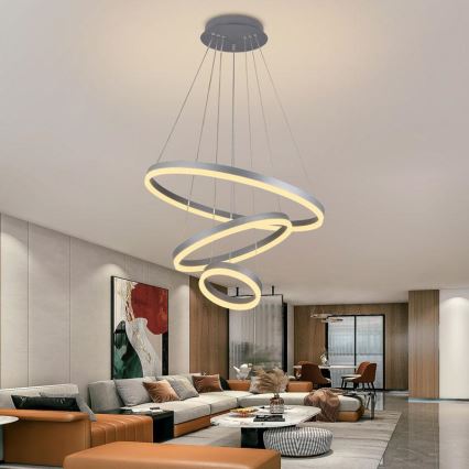 Підвісна LED люстра з регулюванням яскравості LED/85W/230V 3000-6500K + пульт дистанційного керування