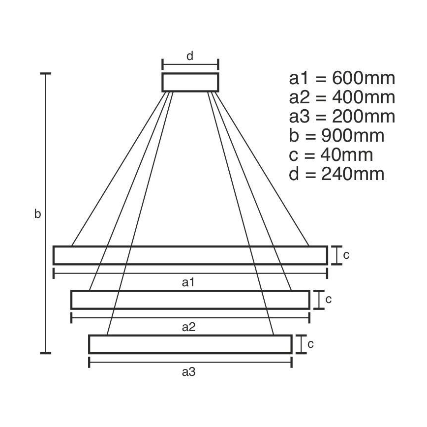 Підвісна LED люстра з регулюванням яскравості LED/85W/230V 3000-6500K + пульт дистанційного керування