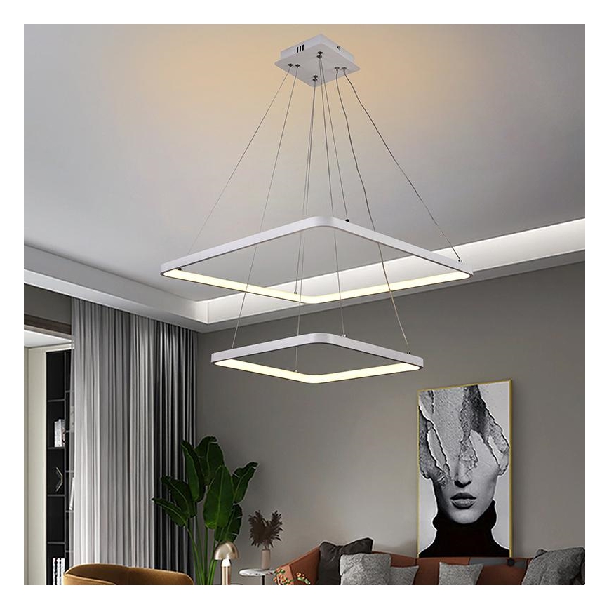 Підвісна LED люстра з регулюванням яскравості LED/90W/230V 3000-6500K + дистанційне керування