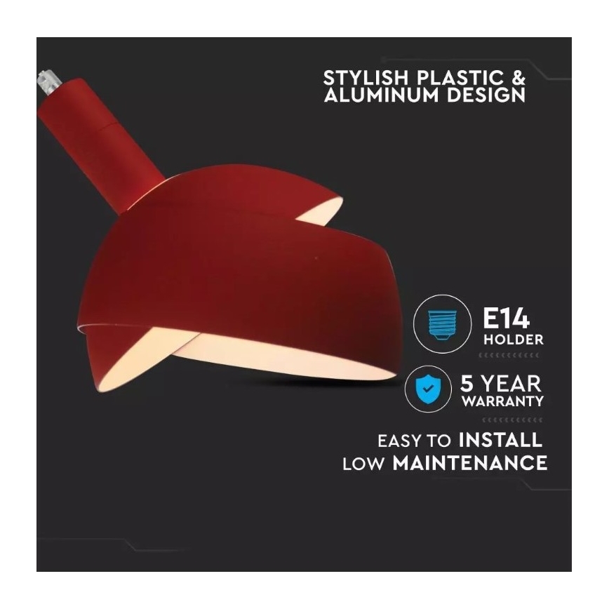 Підвісна люстра 1xE14/60W/230V червоний