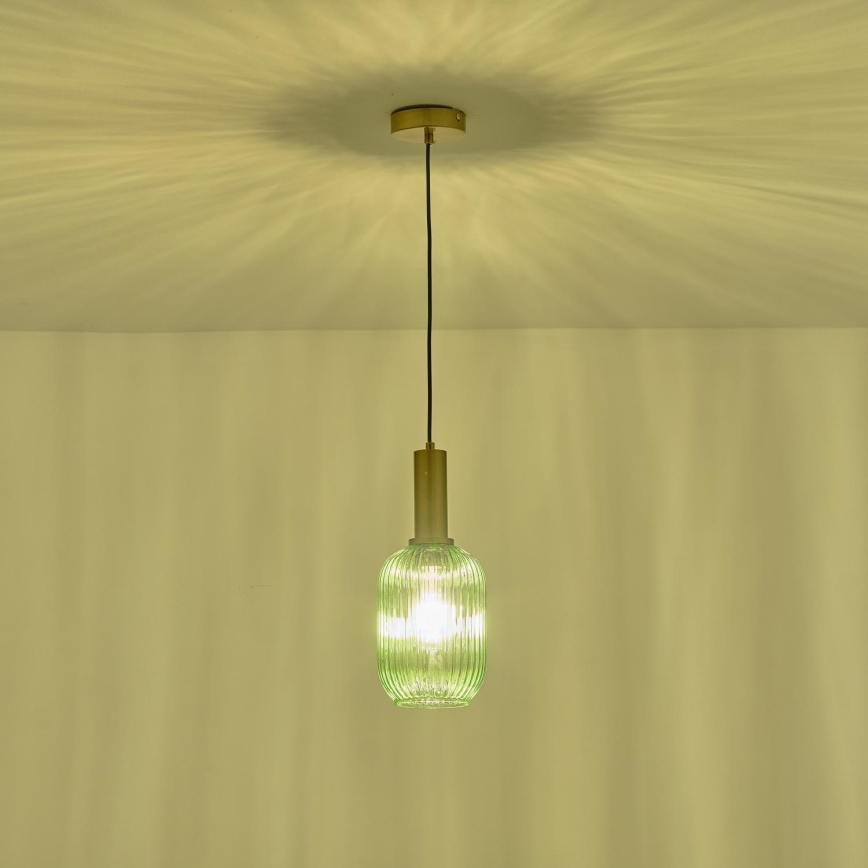 Підвісна люстра 1xE27/15W/230V зелений 13 cm