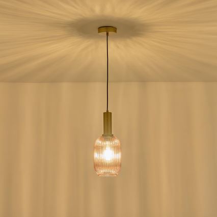 Підвісна люстра 1xE27/15W/230V коричневий pr. 13 cm