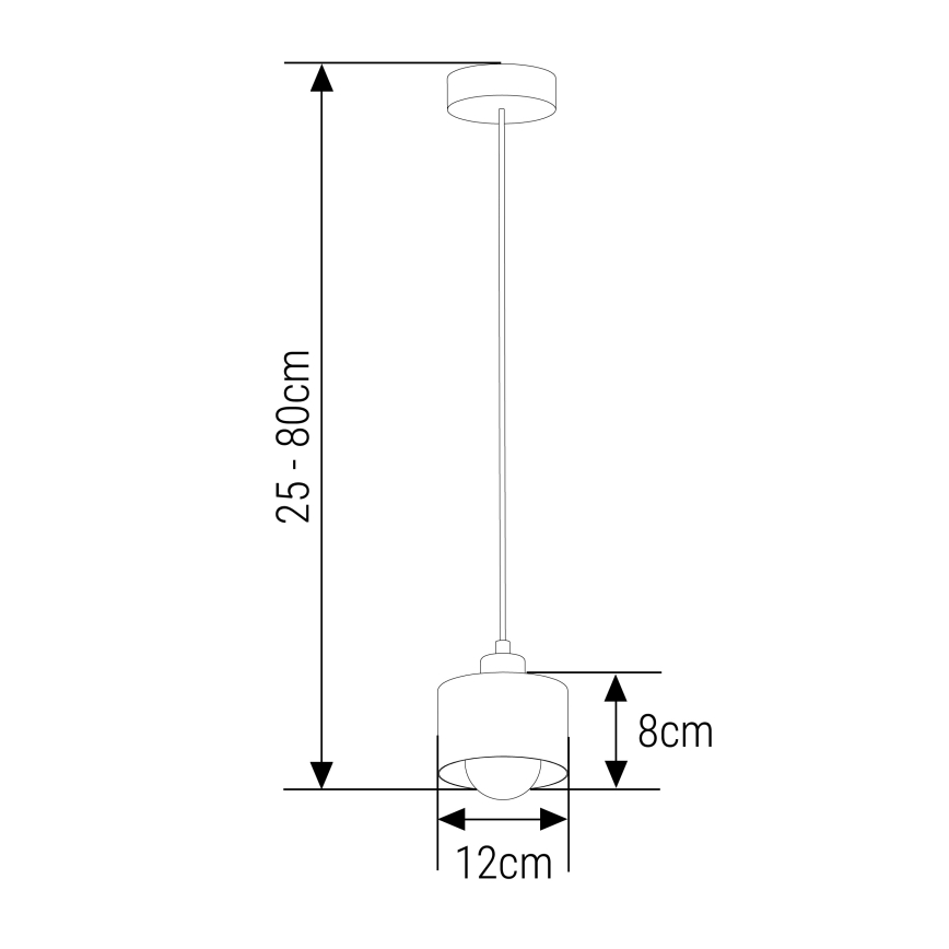 Підвісна люстра 1xE27/35W/230V діаметр 12 см чорний/золотий