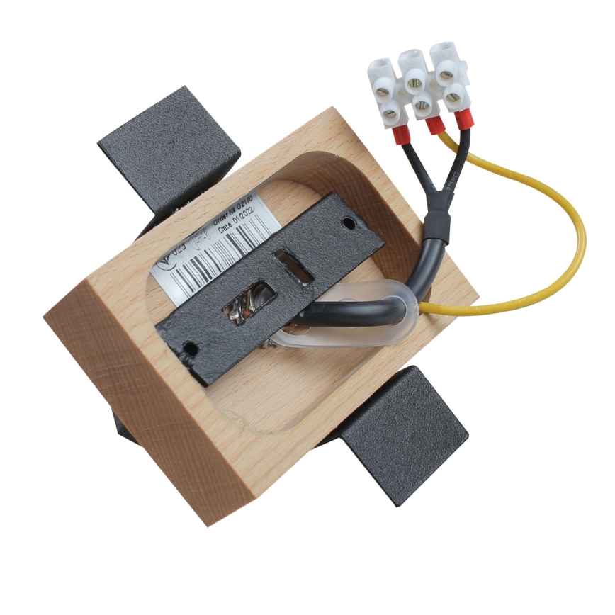 Підвісна люстра 1xE27/40W/230V бук/чорний