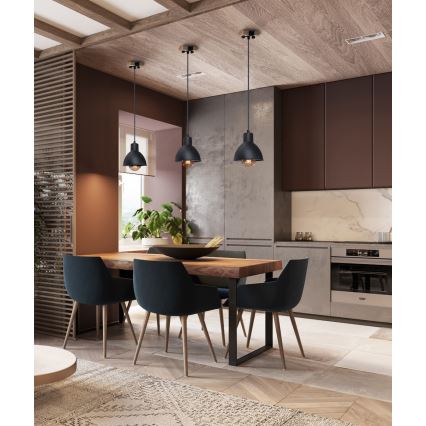 Підвісна люстра 1xE27/40W/230V бук/чорний