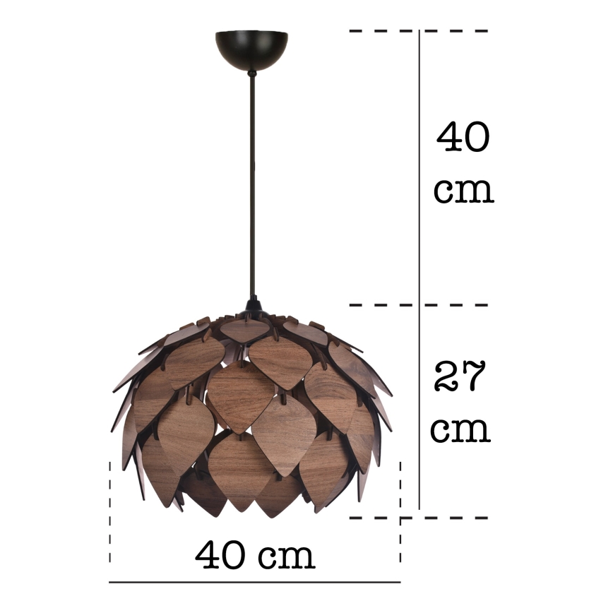 Підвісна люстра 1xE27/40W/230V коричневий
