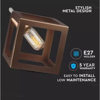 Підвісна люстра 1xE27/60W/230V бронзовий
