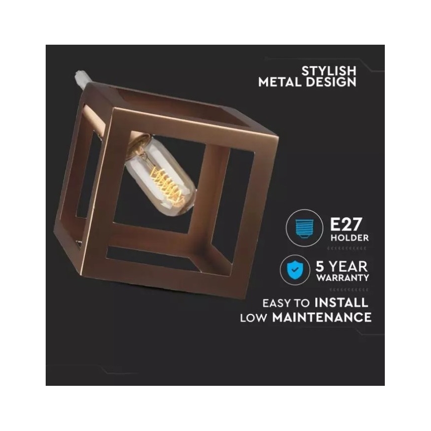 Підвісна люстра 1xE27/60W/230V бронзовий