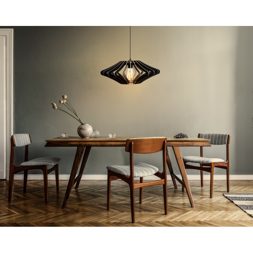 Підвісна люстра 1xE27/60W/230V чорний діаметр 47 см