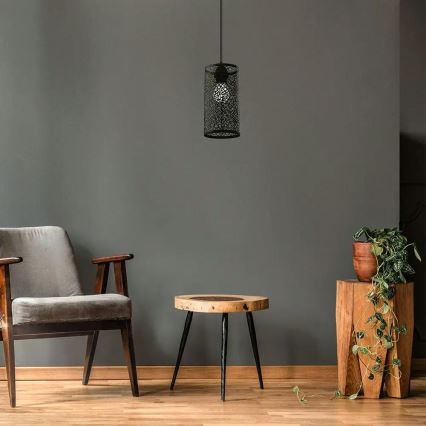 Підвісна люстра 1xE27/60W/230V чорний