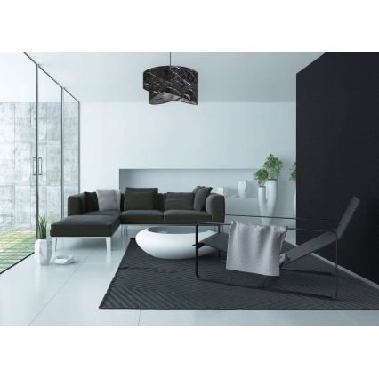 Підвісна люстра 1xE27/60W/230V чорний/срібний