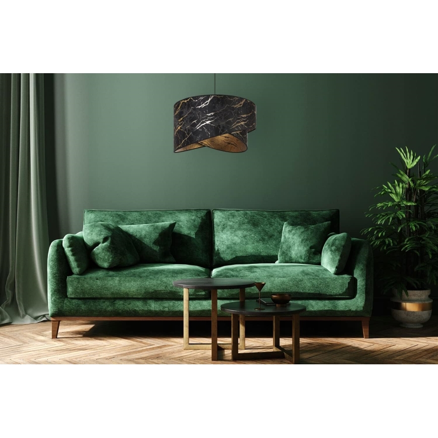 Підвісна люстра 1xE27/60W/230V чорний/золотий