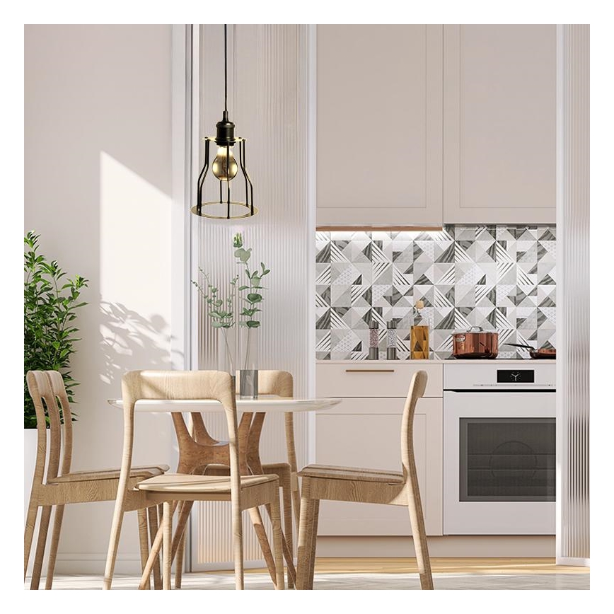 Підвісна люстра 1xE27/60W/230V діаметр 15 см чорний