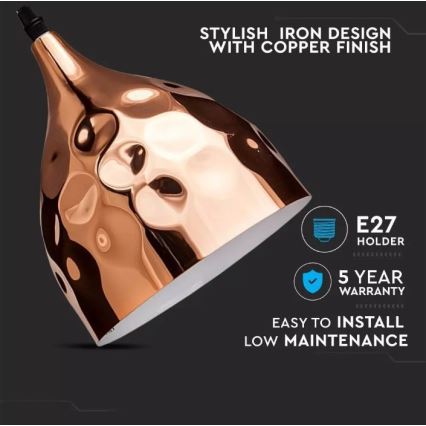 Підвісна люстра 1xE27/60W/230V rosegold