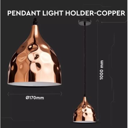 Підвісна люстра 1xE27/60W/230V rosegold