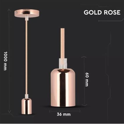 Підвісна люстра 1xE27/60W/230V rosegold