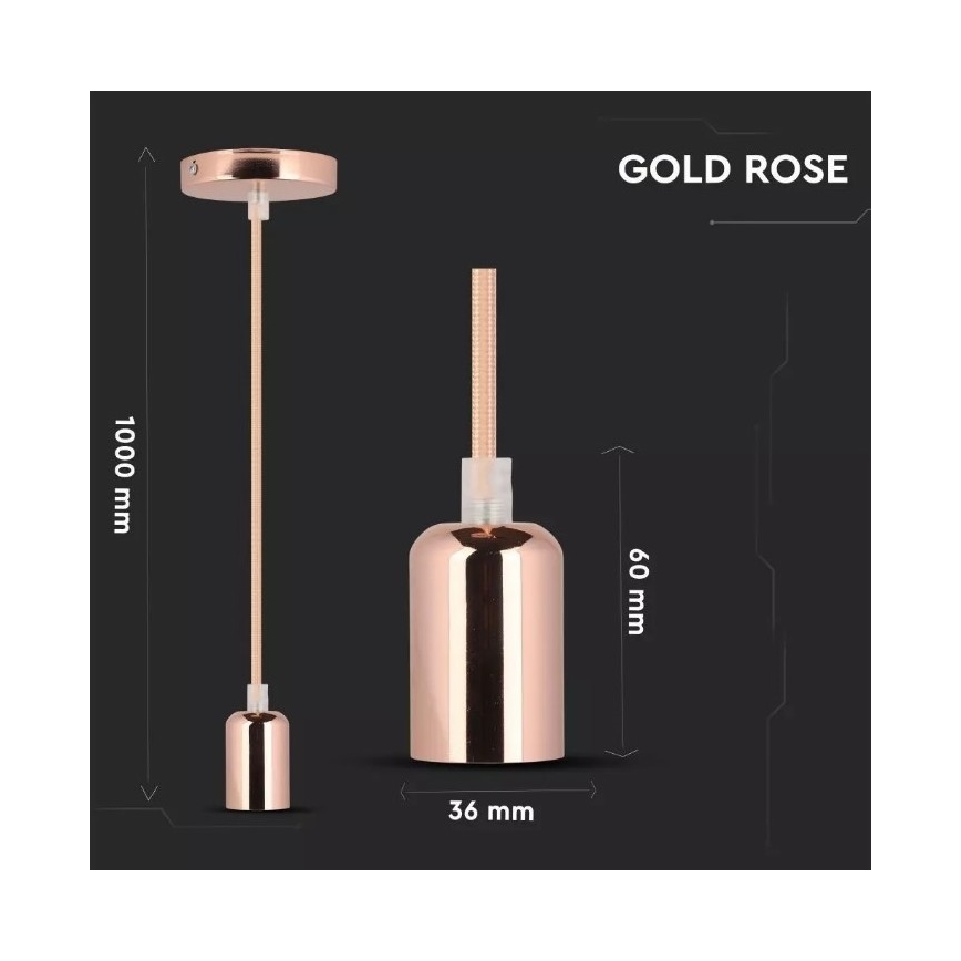 Підвісна люстра 1xE27/60W/230V rosegold