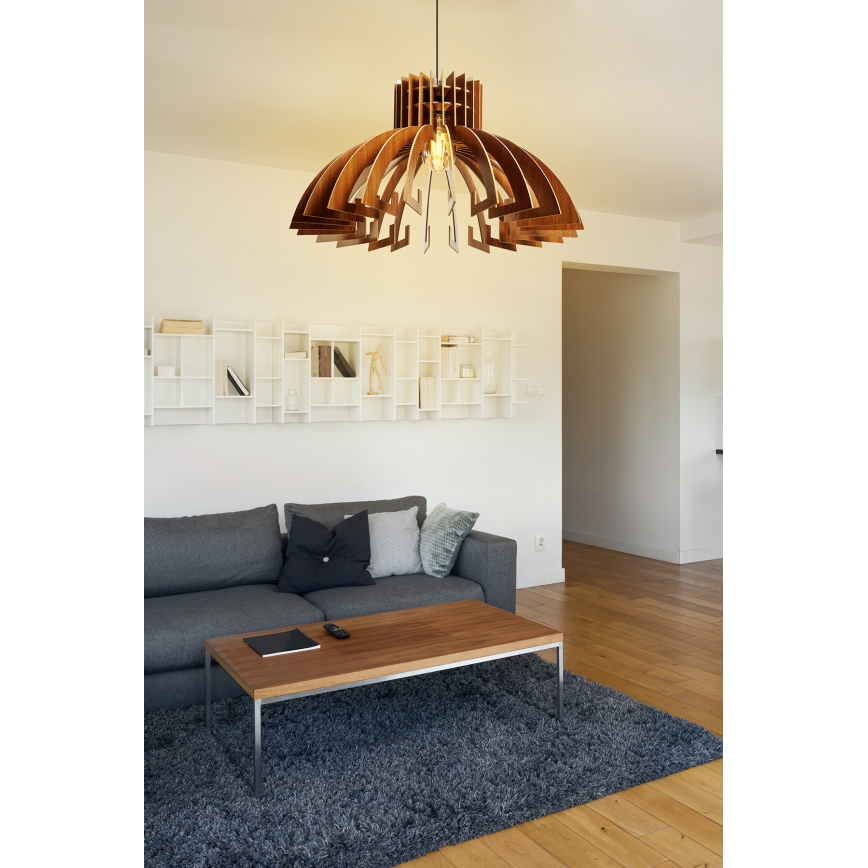 Підвісна люстра 1xE27/60W/230V коричневий діаметр 39 см