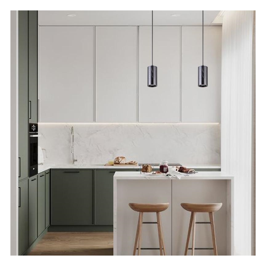 Підвісна люстра 1xGU10/10W/230V ясеневий/масив чорний